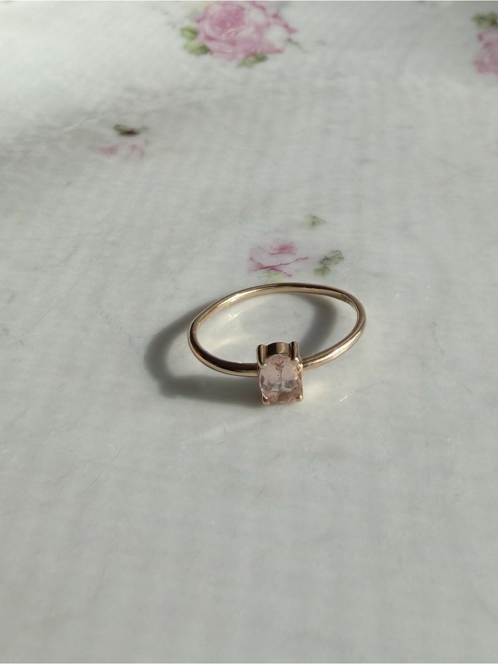 10k solid gold natural morganite ring SIZE 6 - Picture 4 of 10